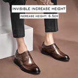 Swallowtail Brock leather shoes(6.5CM increase and free shipping)